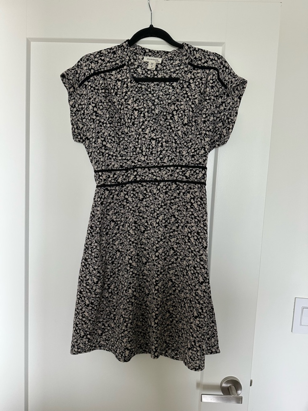Monteau Black and White Floral Mini Dress